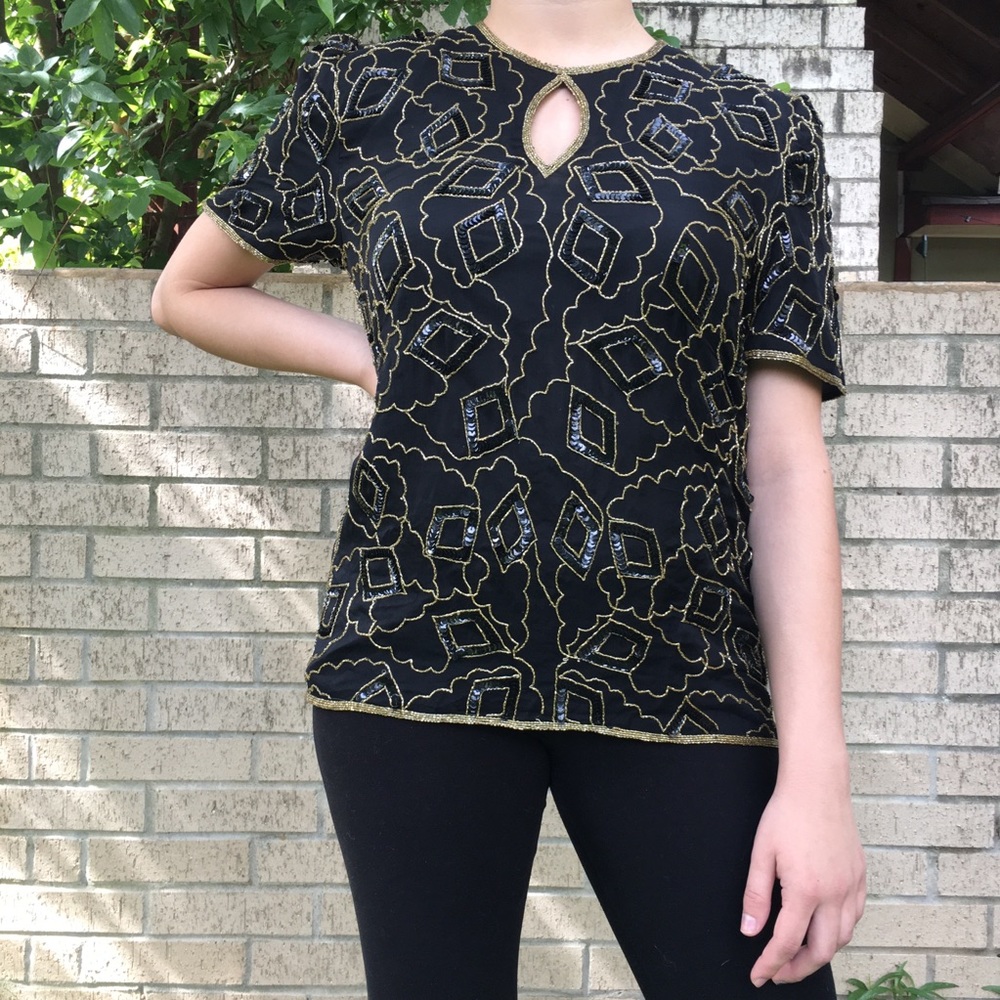 Gorgeous 80’s Sequins Party Top 🌟